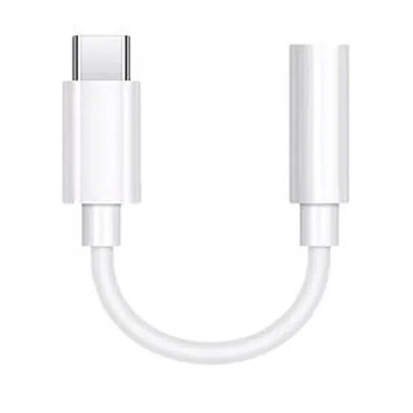 USB-C – 3,5 mm mini-jack 4-PIN sztereó audió adapter, fehér, 11 cm