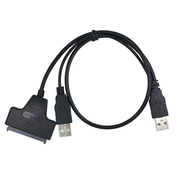 USB 2.0–SATA adapter 2,5" HDD/SSD-hez, 43 cm fekete kábel