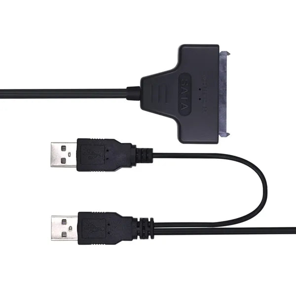 USB 2.0–SATA adapter 2,5" HDD/SSD-hez, 43 cm fekete kábel