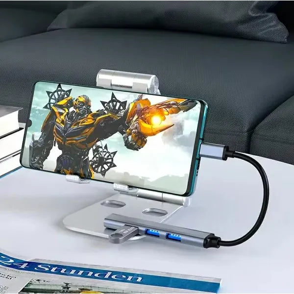 Slim 7 portos USB hub (1×USB 3.0, 6×USB 2.0), busz-táplált, grafitszürke