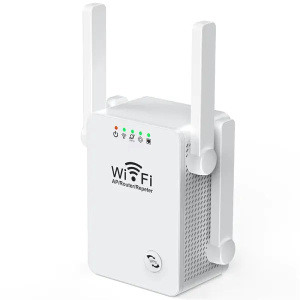 Wi-Fi jelismétlő, 2,4 GHz, 300 Mb/s, 4 állítható antenna, RJ45, WPS