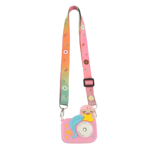 Gyermek digitális fényképezőgép 32 GB SD-kártyával, rózsaszín sellőtokkal