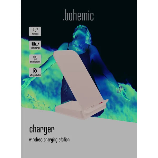 Bohemic BOH7283 Qi gyors vezeték nélküli töltőállomás, 7,5/10 W, fekete