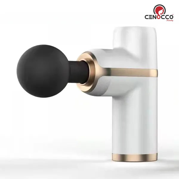 Cenocco hordozható mini masszázspisztoly, sötétszürke, 4 fej, USB töltés