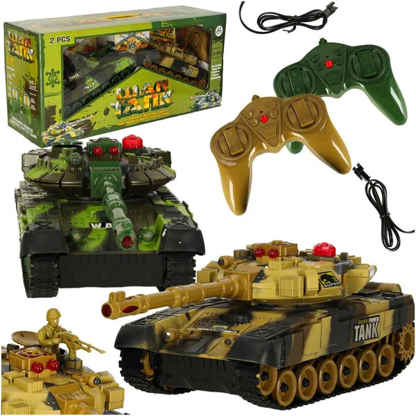 RC távirányítós T90 harckocsi szett, 2 db, 2,4 GHz, 34 cm