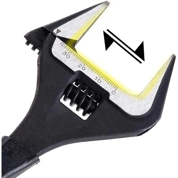 Állítható acél villáskulcs 8″ (0–39 mm), gumírozott nyél