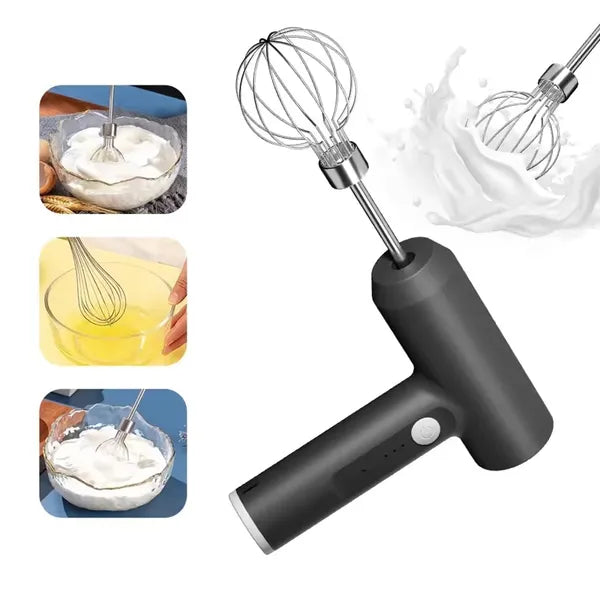 Vezeték nélküli akkumulátoros kézi mixer, 15 W, 3 fokozat, acél szárak