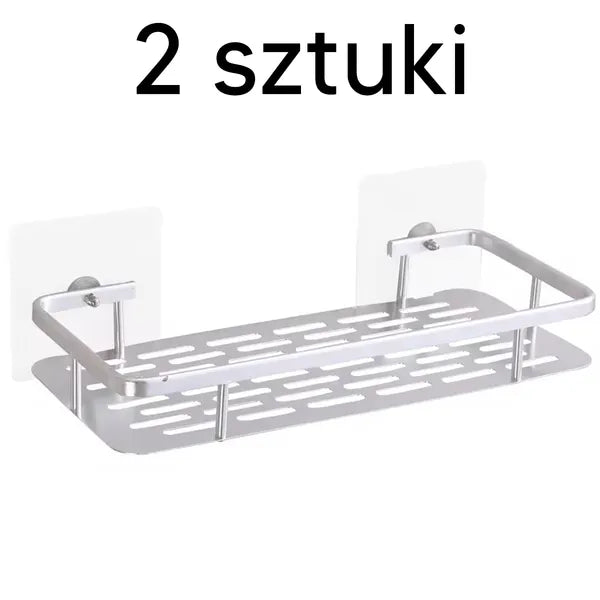 2 db alumínium fürdőszobai fali polc zuhanyhoz, ezüst, 30 cm