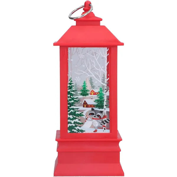 Piros LED karácsonyi lampion, 19,5 cm, akasztóval – AAA