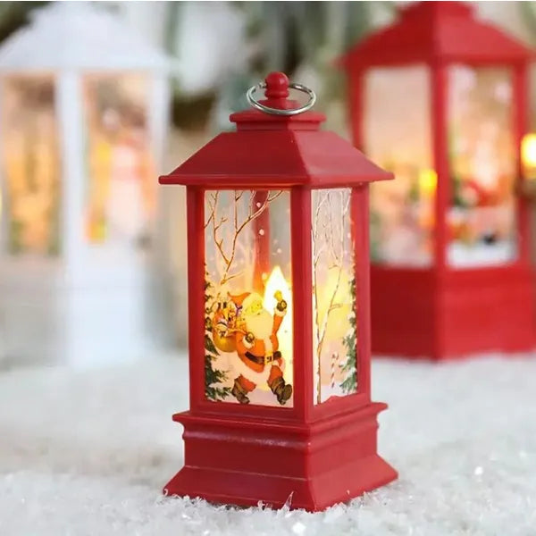 Piros LED karácsonyi lampion, 19,5 cm, akasztóval – AAA