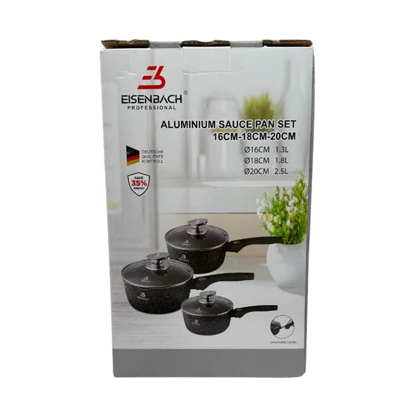 3 részes márványbevonatú lábas szett 16-20 cm, indukciós, levehető nyél