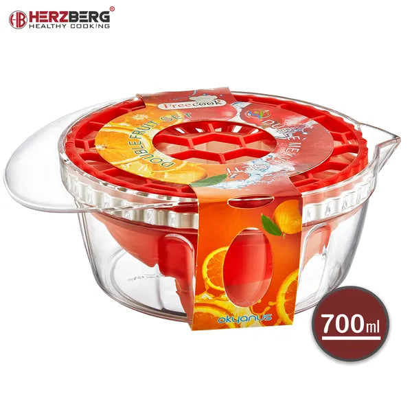 Herzberg 2 az 1-ben kézi gránátalma magkiszedő és citrusfacsaró, 700 ml
