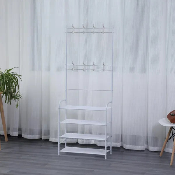 Herzberg szegmentált előszobafogas 4 polcos cipőtartóval, 60x155 cm