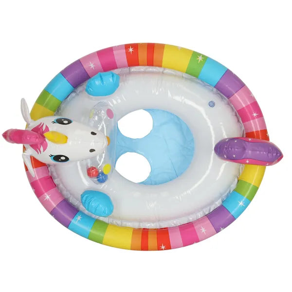 Unikornis formájú gyermek úszókarika üléssel, 3-4 év, 23 kg-ig, Intex