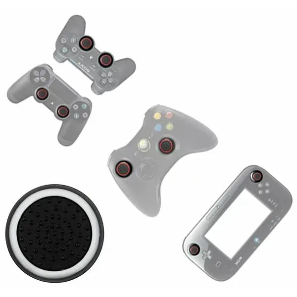 Fekete-fehér szilikon analóg kar borítás 2 db, PS & Xbox kompatibilis