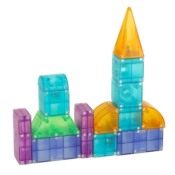 64 darabos világító mágneses építőkocka szett 3D formákkal gyerekeknek