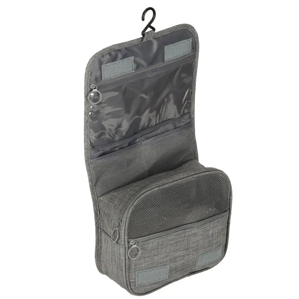 Akasztós utazó kozmetikai táska, összecsukható szürke 20×23×8 cm