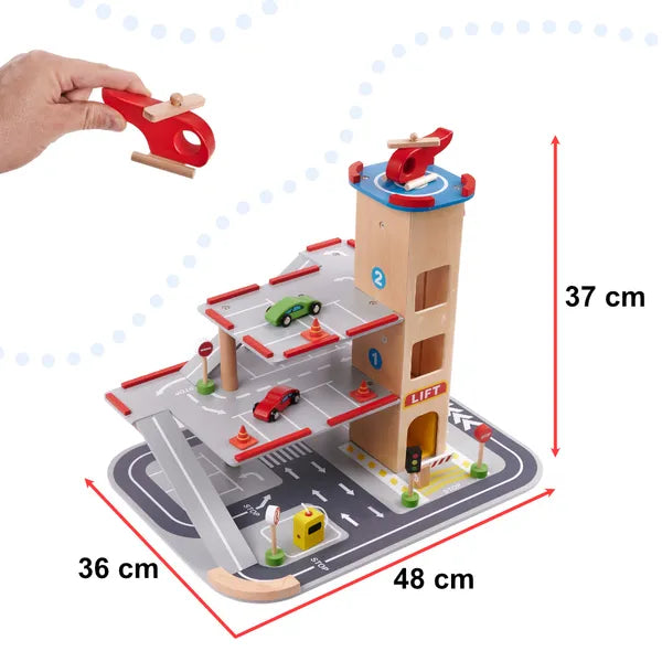 Fa emeletes parkológarázs lift helikopterrel 4 szint 36×48×37 cm