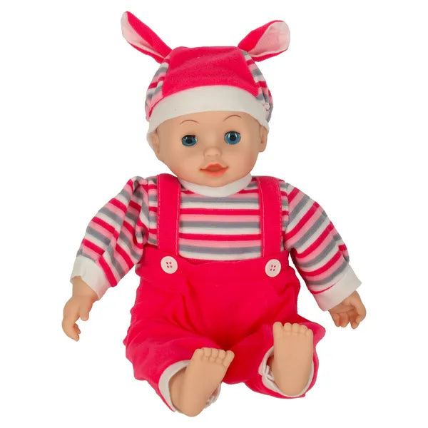 Maja síró-nevető baba 40 cm hanggal, csukódó szemekkel, rózsaszín body
