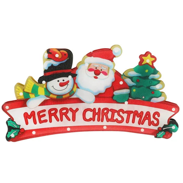 LED függeszthető ablakdísz Merry Christmas XXL 45 cm, elemes