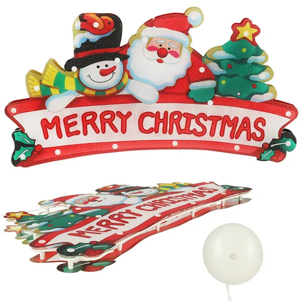 LED függeszthető ablakdísz Merry Christmas XXL 45 cm, elemes
