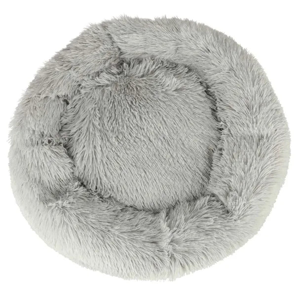 Plüss kutya- és macska fekhely, csúszásgátlós, 60 cm, világosszürke
