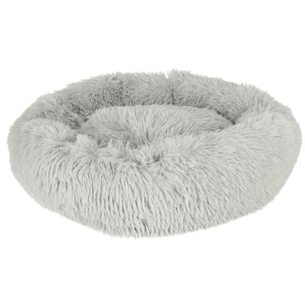 Plüss kutya- és macska fekhely, csúszásgátlós, 60 cm, világosszürke