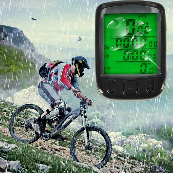 Vezetékes vízálló kerékpár kilométeróra LCD kijelzővel, 25 funkció