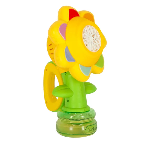 Akkus automata buborékfújó virág alakú, zöld, LED, zene, 3+