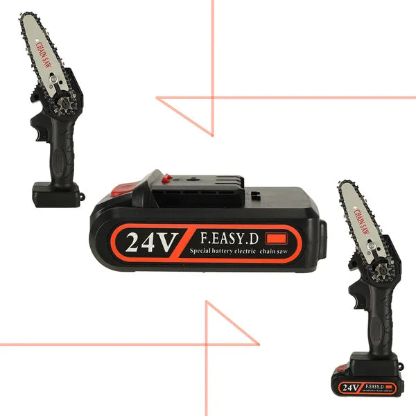 Mini akkumulátoros láncfűrész 21 V-os 3000 mAh, hordkofferral