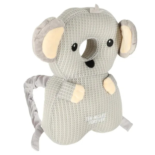 Koala fejvédő babahátizsák járástanuláshoz, 18m+, szürke-fehér