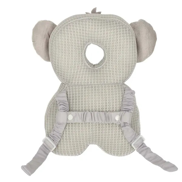 Koala fejvédő babahátizsák járástanuláshoz, 18m+, szürke-fehér