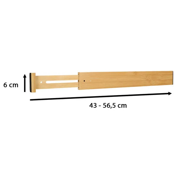 Állítható bambusz fiókelválasztó, 43–56,5 cm, 1 db