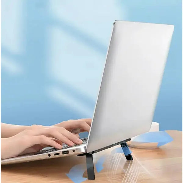 Összecsukható fehér műanyag laptopállvány, 2 szintes dőlésszög, 22 cm