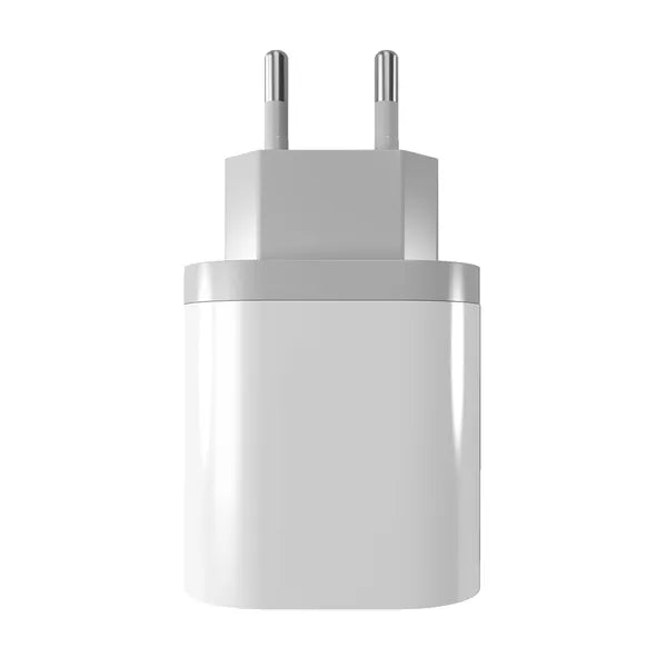 Gyorstöltő hálózati adapter 18W QC3.0, 3×USB-A, 100-240V, fehér