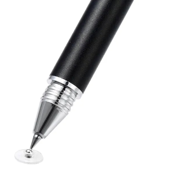 Fekete, kétvégű precíz kapacitív stylus és golyóstoll, fém ház