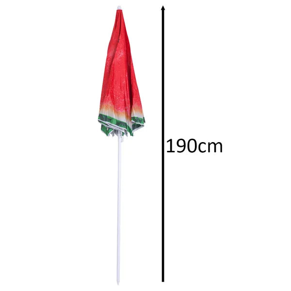 Dönthető kerti-strandi napernyő, 150 cm, UV védelemmel, görögdinnye minta