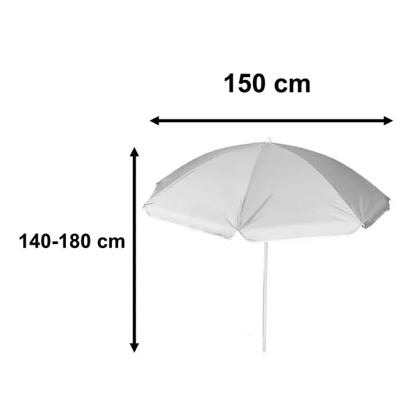 Szürke UV-szűrős, állítható, összecsukható kerti-strand napernyő 150 cm