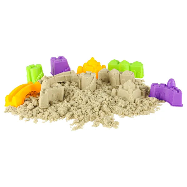 Gyermek kinetikus homok készlet 1100 g, vár & jármű formákkal, 3+