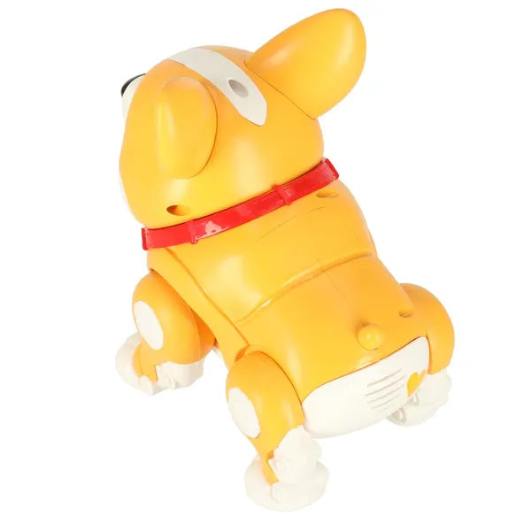 Interaktív corgi robotkutya világító fülekkel és zenével, 20 cm