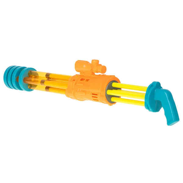 Vízipisztoly 56 cm, sárga, 4 tartályos pumpás hűsítő játék