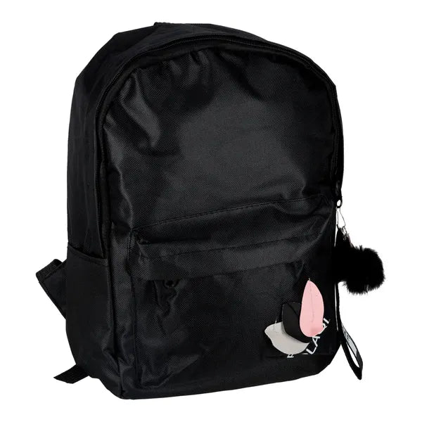 Egyrekeszes fekete iskolai hátizsák A4 mérethez, 9 l, 35 cm