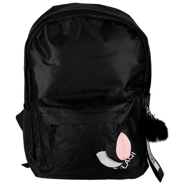 Egyrekeszes fekete iskolai hátizsák A4 mérethez, 9 l, 35 cm