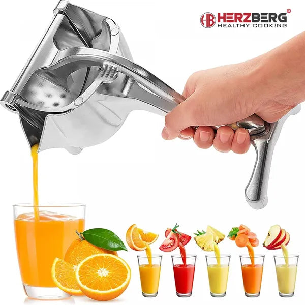 Herzberg alumínium kézi citrom- és gyümölcsprés, 22 cm