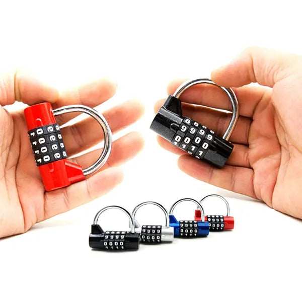 U-Lock kerékpárlakat változtatható 4 jegyű számzárral, fekete, 5×5,4 cm