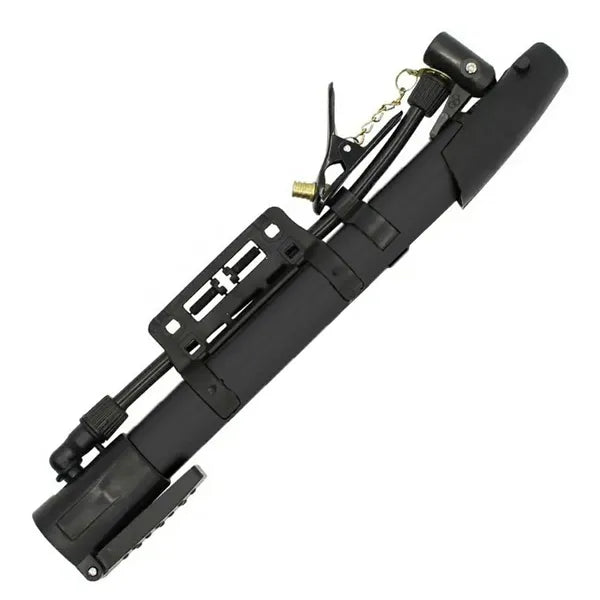 Fém állópumpa kerékpárhoz, adapterekkel, fekete, 51 cm