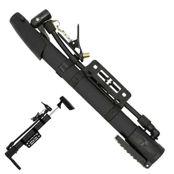 Fém állópumpa kerékpárhoz, adapterekkel, fekete, 51 cm