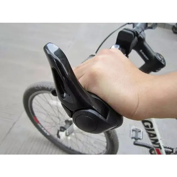 Ergonomikus kerékpár kormánymarkolat alumínium szarvval, 22 mm, fekete