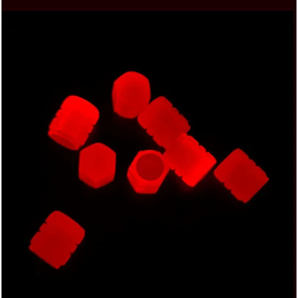 Autós piros fluoreszkáló szelepsapka készlet, 2 db (PP, 1,7×1,3 cm)