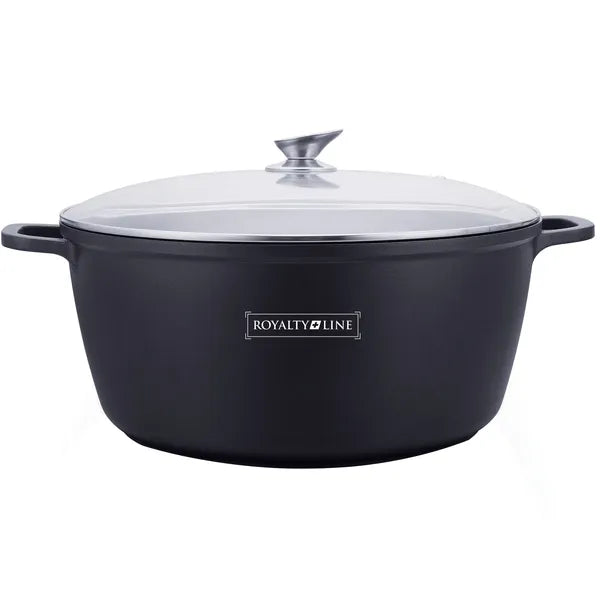 Öntött alumínium lábas fedővel, 36 cm, tapadásmentes, indukciós